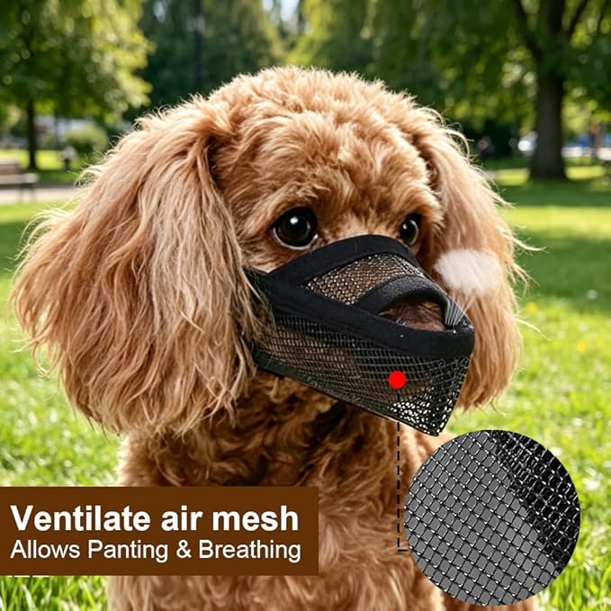 Crazy Felix Nylon Dog Muzzle for Small Medium Large Dogs Dachshund Beagle Poodle Labrador, Air Mesh Breathable and Drinkable Pet Mouth Guard for Anti-Biting Chewing Scavenging (Black,XS)