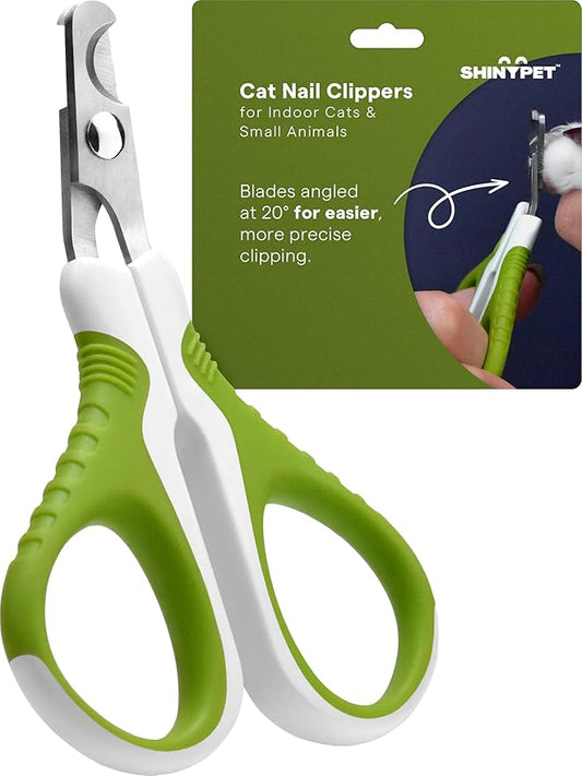 Pet Nail Clippers for Indoor Cats & Small Animals - Precision Angled Blades & Steady Grip - Ideal for Kittens Tiny Dogs Rabbits Birds - Nail Trimmer & Claw Scissors for Home Grooming - eBook + App
