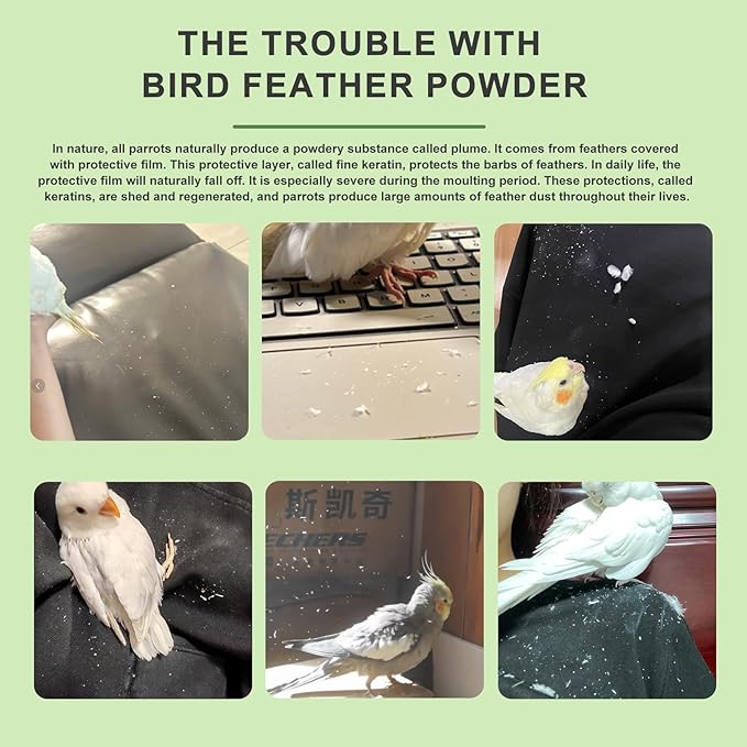 Bird Dust Vacuum,Acuum Cleaners for Pet Birds Feathers,Adjustable Wind Speed,Bird Cage Accessories for Conure Cockatiel Budgies Lovebird Parrotlet. (Gray)