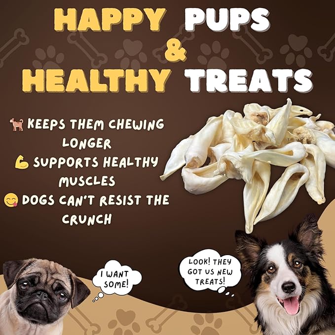 Woofley's - 100% Natural Whole Lamb Ear Dog Chews- 100 Count - Our Healthy Dog Lamb Ears are Easy to Digest and Great for Small, Medium Or Large Dogs