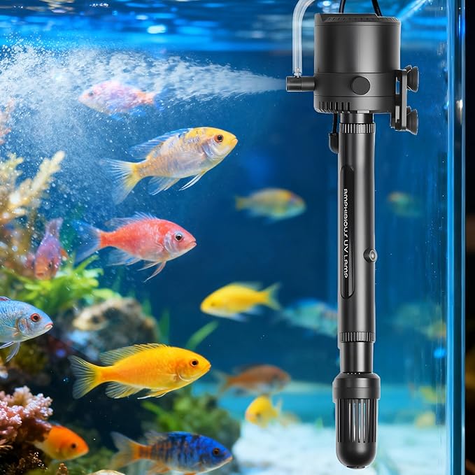 Internal Aquarium Filter for Tall 20-40 Gallon Tanks, 135 GPH 16 Inch Submersible Fish Tank Filter with Sponge Filtration, Quiet Strong Water Flow for Deep Aquariums and Larger Fish