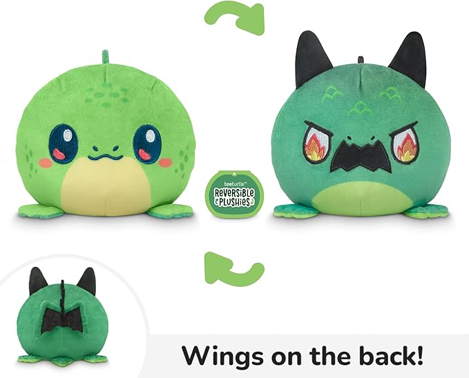 TeeTurtle Lizard and Dragon Reversible 4" Plushie - RPG Collection - Kawaii Cute Soft Stuffed Animals