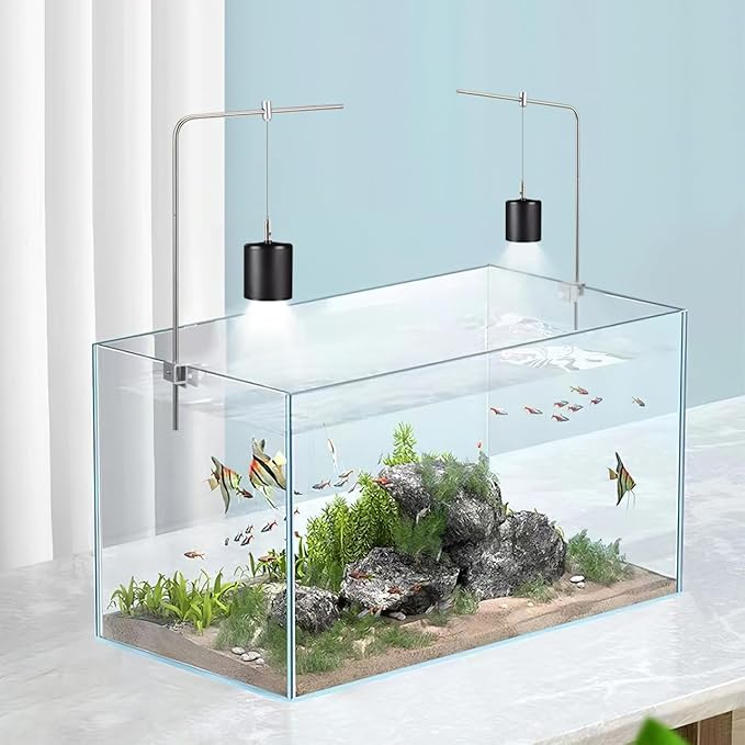 iplusmile Fish Tank Light Stand Kit, Aquarium Lighting Holder, Fish Tank Accessory, Adjustable Fish Tank Light Rack, for Aquatic High LED Light Lamp Light Hanging Bracket Rimless Tank