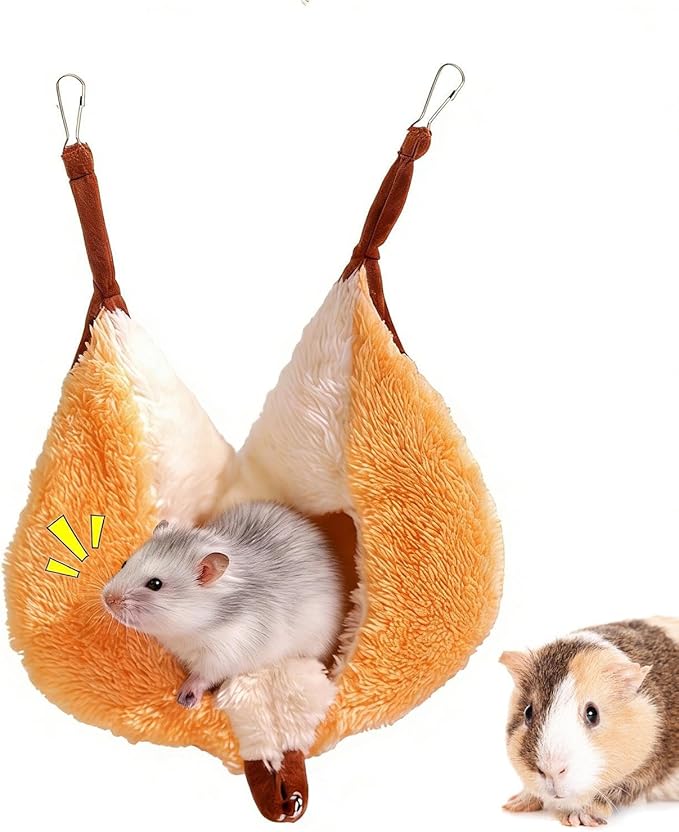 Ferret Hammock - Warm Semi-Enclosed Cave | Soft House Cage Nest - for Hamster Chinchilla Ferret Squirrel Sugar Glider Home Indoor Outdoor Dining