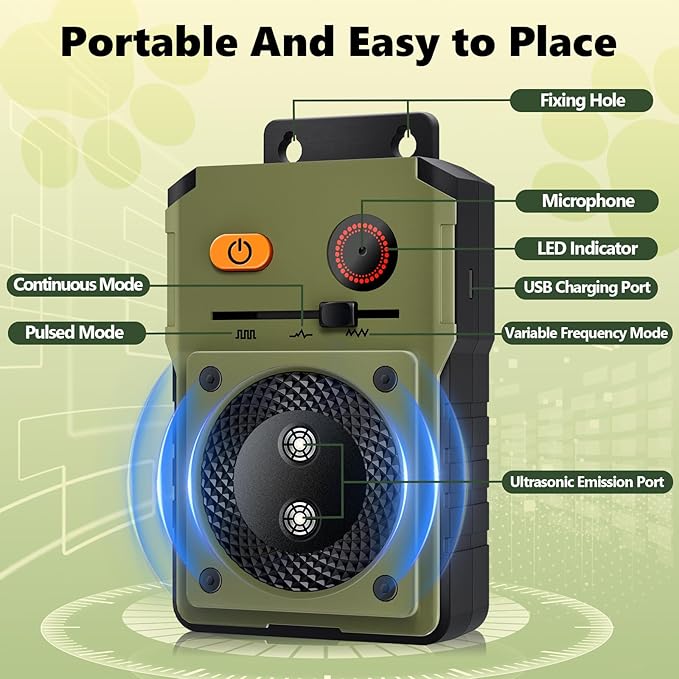 Anti Barking Device for Dogs, Rechargeable Ultrasonic Dog Control Devices, Auto Bark Deterrent Devices with 3 Modes,33FT Silencer Sonic Barking Deterrent Indoor/Outdoor Safe for Dog & People