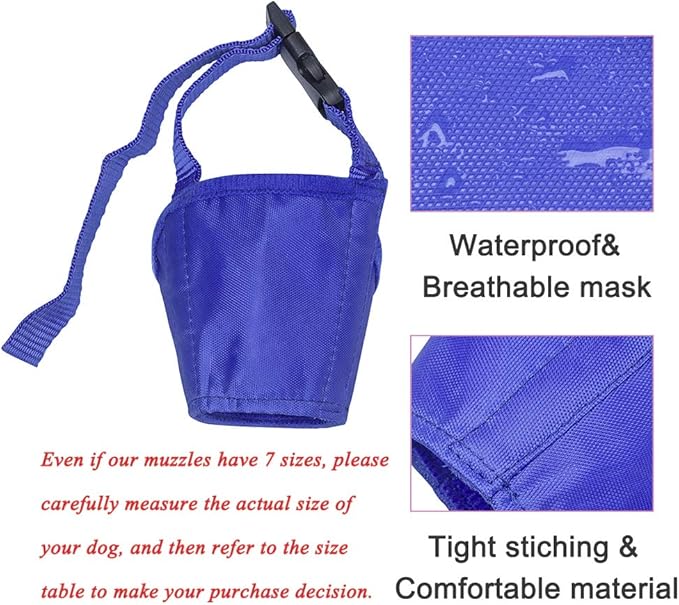 Coppthinktu Dog Muzzle Suit 7PCS Muzzles for Biting Barking Chewing, Adjustable Dog Mouth Cover for Small Medium Large Dogs, Soft Comfortable Dogs Muzzle for Long Snout