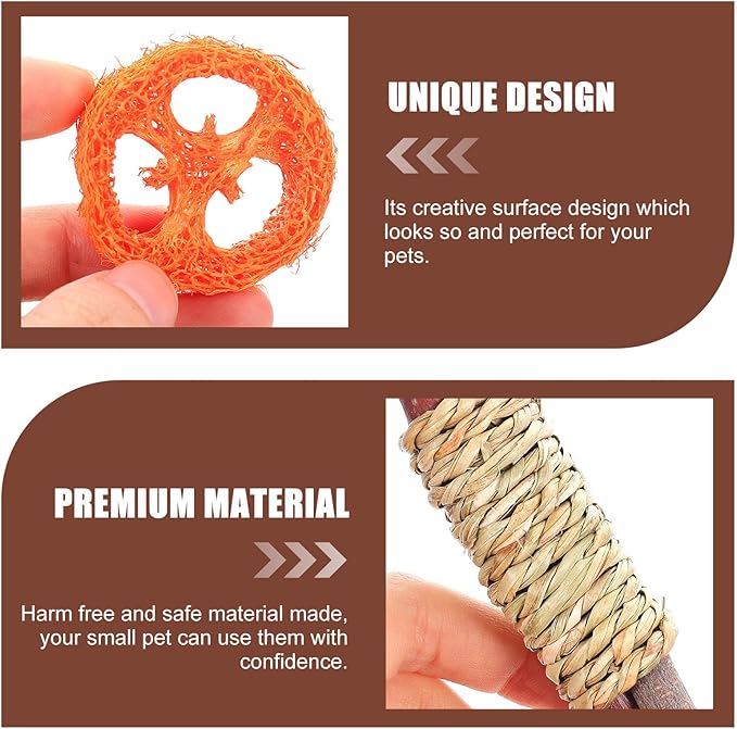 Small Pet Teeth Cleaning Chew for Hamsters Rabbits Guinea Pigs Indoor Fun Dental Care Accessories for Healthy Teeth and Engaging Play
