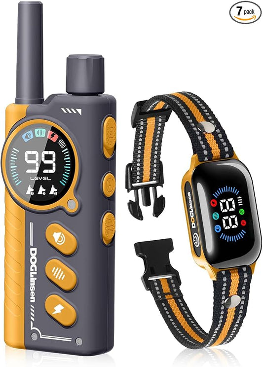 Smart 2-in-1 Bark and Shock Collar for Dogs - AI Anti-Misoperation, 3300FT Remote Training Collar, IPX7 Waterproof, 4 Modes (Tone, Vibration, Safe Shock, Auto Anti-Bark) for Dogs