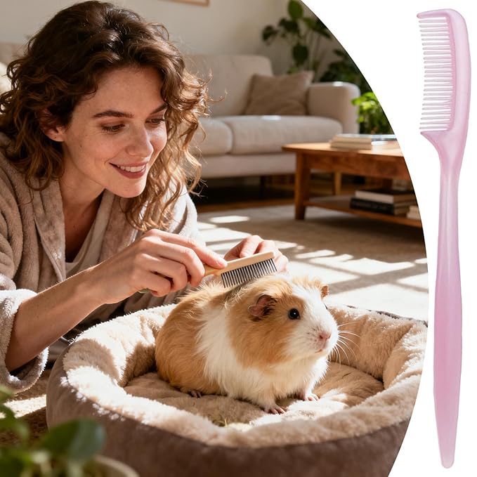 Bunny Brush for Grooming, Small Animal Grooming Comb - Hamster Brush,for Tiny Pet Ferret Indoor Home Coat Sensitive Skin Daily Care