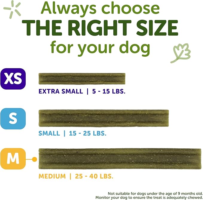 Wellness WHIMZEES Freshzees Natural Dog Dental Treat, Soft Chews, Freshens Breath, Medium Size, 14.81 oz Bag, 14 Count