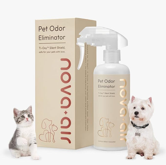 Unscented Pet Odor Eliminator Spray for Home - Dog & Cat Odor Remover - Urine, Litter Box & Carpet Deodorizer | Non-Toxic, Fragrance-Free, Pet-Safe Air Freshener | No Enzymes, No Masking (10.1 Fl Oz)