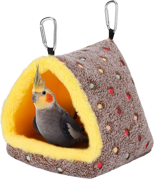 Medium Winter Warm Bird Nest for Cage - Comfortable Bird Bed with Support Board, Hanging Hammock Shed Hideaway Hut Gift for Cockatiel Monk Parrots Sun Conure