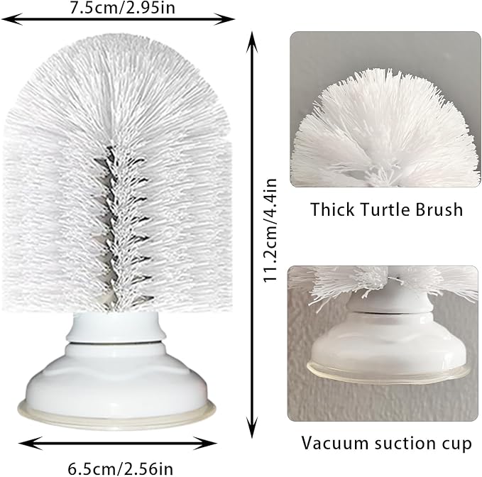 Turtle Brush with Suction Cup, Screw The Upgraded Turtle Scrub Brush Tightly on The Glass, It is Not Easy to Fall Off and Slide, Helping The Turtle Remove Dirt on The Back and Abdomen.