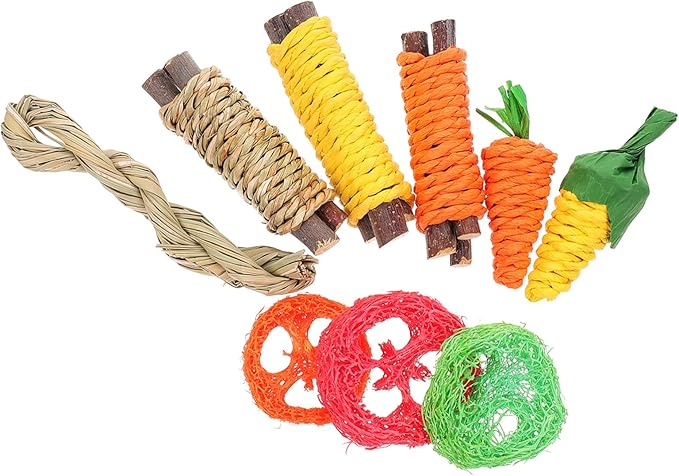 Totority Bunny Teeth Cleaning Chew for Small Pets Indoor Hamster and Rabbit Dental Care Fun Kit for Healthy Teeth and Play