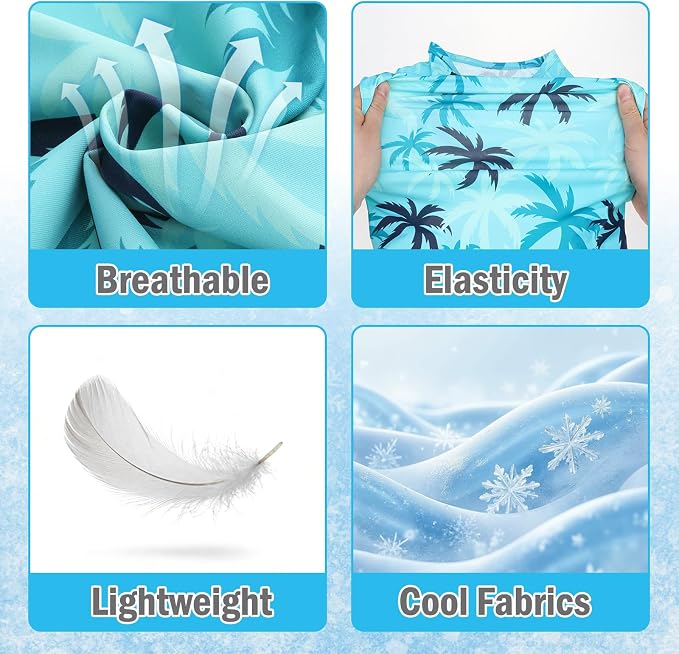KOOLTAIL Cooling Sunblock Dog Clothes for Large Dogs,2 Pack UPF50+ UV&Insect Protection Quick Dry Dog T Shirts for Outdoor,Anti-Hair Loss Breathable Sleeveless Pet Vest Tank Tops,Ice Cube&Coconut,3XL