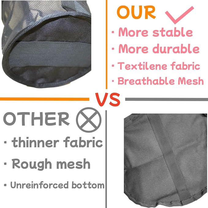 Horse Feed Bag for Grain, Large, Heavy Duty Durable Mesh Horse Feeder with Adjustable Strap, Comfortable Neck, Reinforced Waterproof Bottom Horse Muzzle Feed Bag