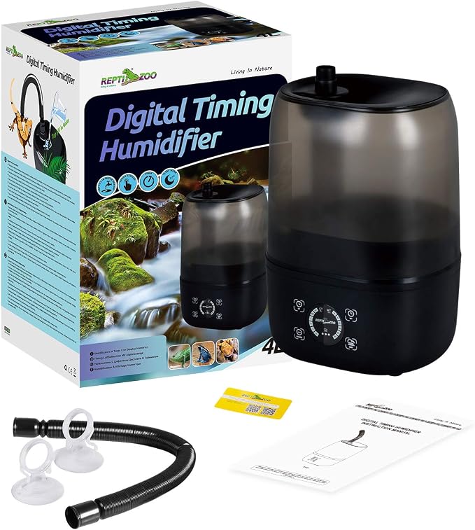 REPTI ZOO 4L Reptile Fogger Mister Tank, Terrariums Digital Tank Timing Humidifier Smart Touch Screen Adjustable Fogger for Reptiles Amphibians Herps