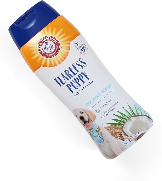 Arm & Hammer for Pets Tearless Puppy Shampoo, Gentle Tearless Formula for Puppies and Dogs, Baking Soda Odor Control, Coconut Water Scent, pH Balanced, 20 Fl Oz - 6 Pack