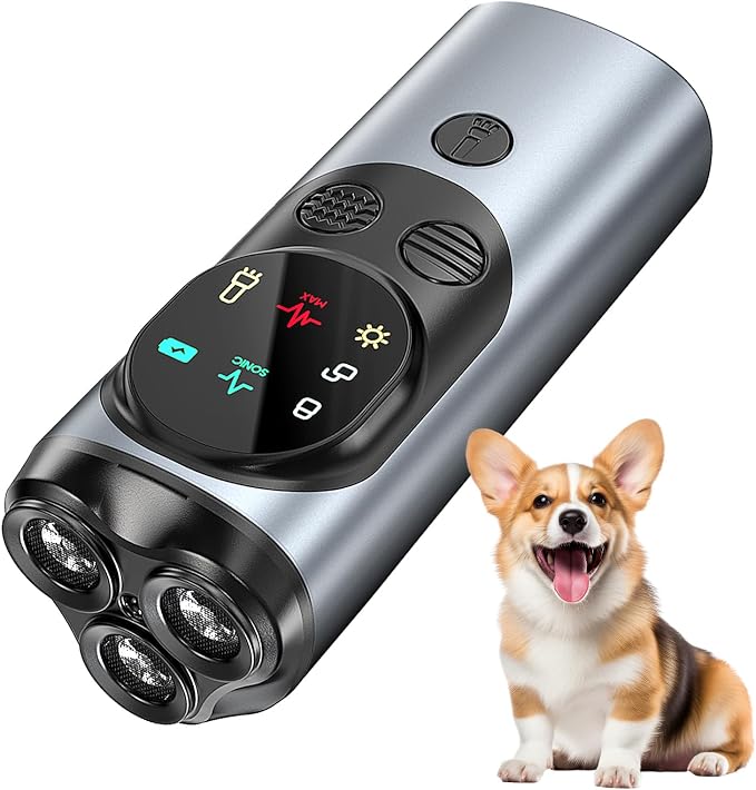 Anti Barking Device, 3 Adjustable Frequency Ultrasonic Dog Barking Deterrent Devices Pet Gentle Anti Barking Device Sonic Bark Control Device Stop Dog Barking Device Indoor Outdoor for Dogs Anti Bark