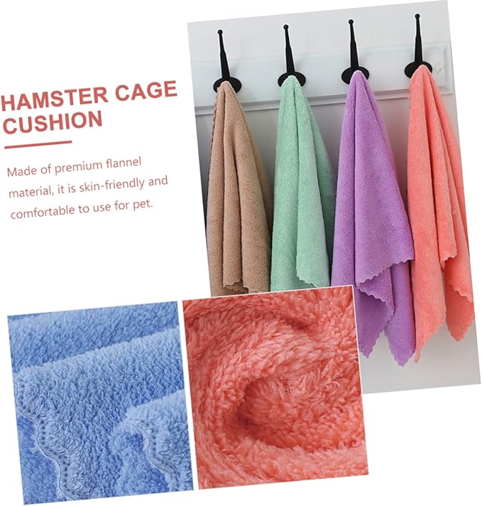 5pcs Water Absorbing Towels for Guinea Pig Cage Mats Soft Bedding Cushions for Small Pets Bath Towels Light