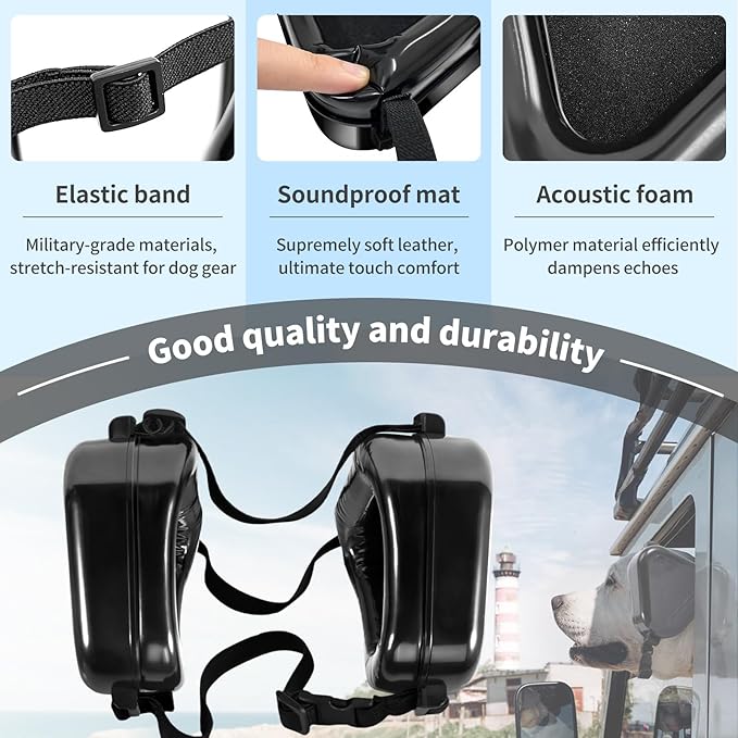 Dog Ear Muffs Noise Protection, Noise Cancelling Headphones for Dogs, Ear Covers for Hearing Protection and Anxiety - Black