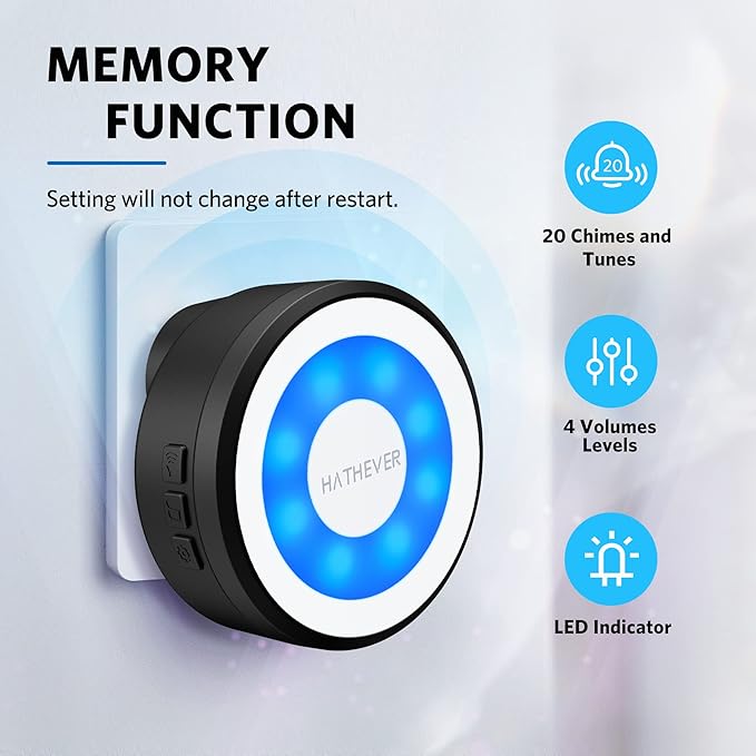 Dog Bells to Go Outside, Wireless Dog Doorbell Operating at 1000 Feet with Chew Resistant IP65 Waterproof Touch Button, CD Quality Sound & 4 Notification Modes