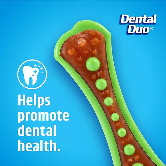 HARTZ Chew 'n Clean Dental Duo Bacon Flavored Dog Chew Toy - 1 Count