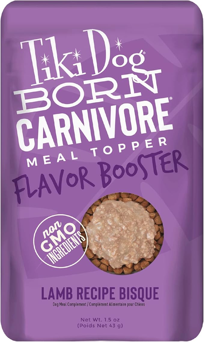 Tiki Dog Born Carnivore Dog - Dog Treats - Bisque - Lamb - 1.5 oz Pouch
