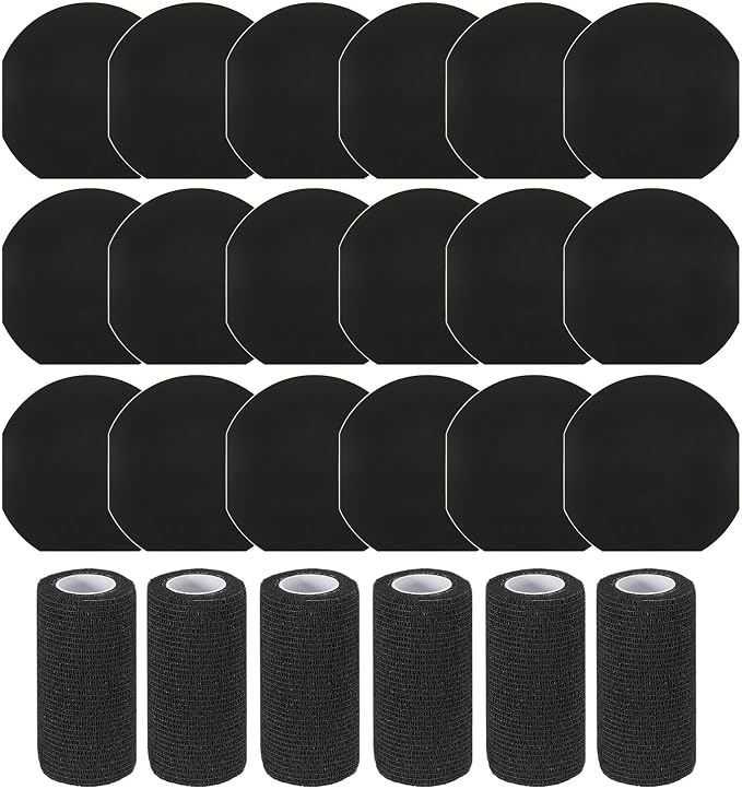 18 Pack Horse Hoof Tape with 6 Rolls of Vet Wrap, Strong Sticky Wraps, Magic Cushion Hoof Packing, Thrush Treatment for Horses, Horse Supplies for Real Horses