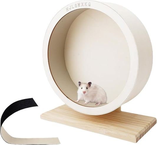 11.42IN Hamster Silent Exercise Wheel – Wooden Hamster Wheel with Removable Washable Track, Quiet Wheel for Gerbils, Mice, Small Pets – Prevents Boredom Depression
