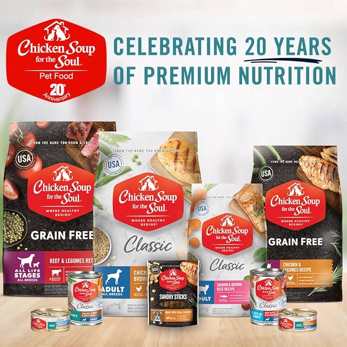 Chicken Soup for The Soul All Natural Premium Dry Puppy Food, Real Meat First Ingredient, No by-Products, Supports Brain Development & Strong Bones & Teeth, Chicken, Turkey & Brown Rice, 28lb