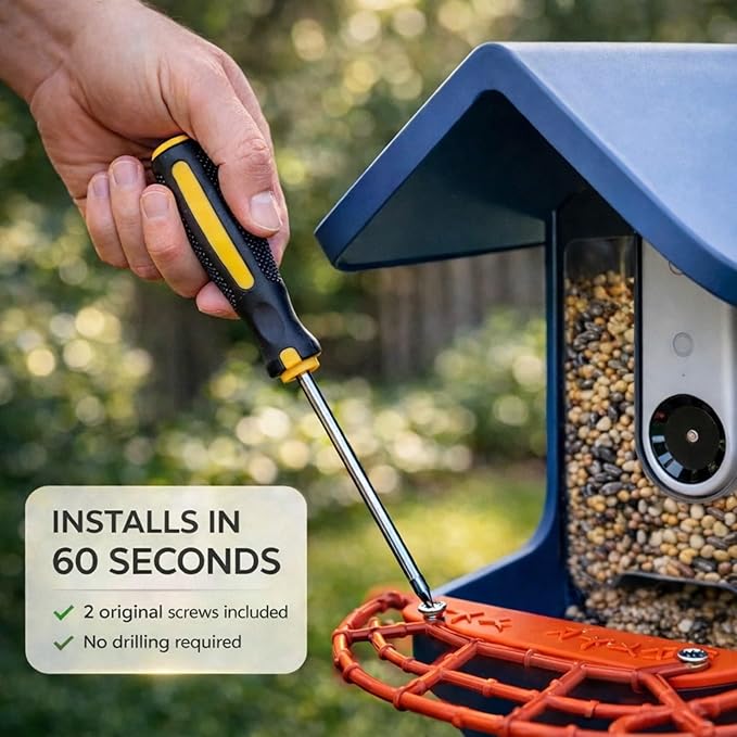 CPLIKE ABS Bamboo-Style Perch Extender Designed for Bird Buddy Smart Bird Feeder, Expandable Platform with Dual Screw Mount, Chewing-Friendly Texture, Extra Landing Space & DIY Accessory Ports
