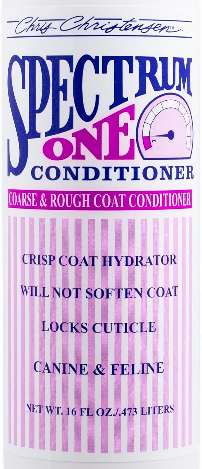 Chris Christensen Spectrum One Dog Conditioner, Coarse and Rough Coat, Groom Like a Professional, Repairs and Protects, Maintains Inner Cortex Hydration, Made in the USA, 16 oz
