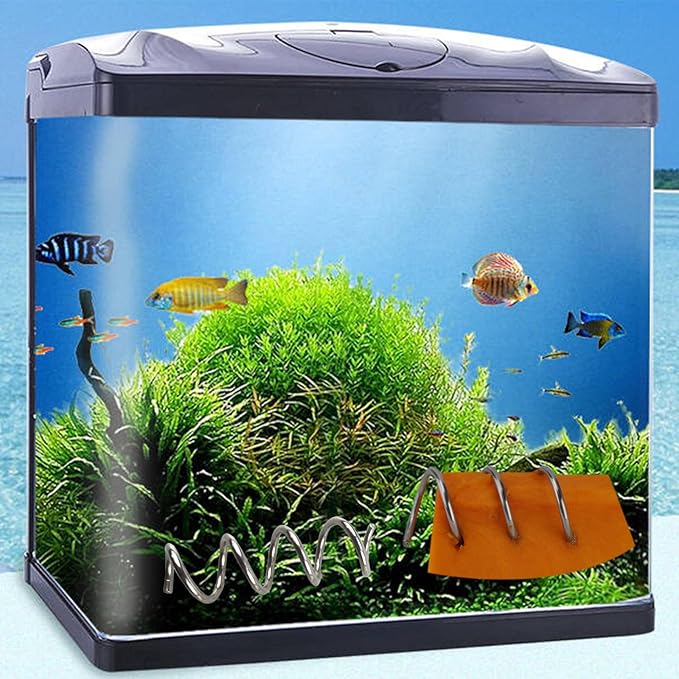 Fish Tank Aquarium Feeder, Vegetable, Loach, Malawi Cichlid Snail Stainless Steel Sinking Feeder 2 Pcs Set