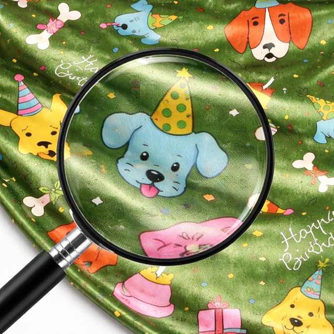 Luxury Satin Dog Bandana – Slip-On Collar Style, Premium Pet Scarf for Medium, Large & XL Dogs – Special Occasion Accessory (Collar Not Included) (Medium - Extra Large, Bday (Green))