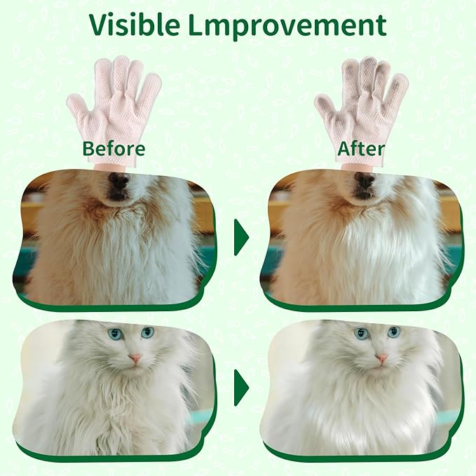 GLADFRESIT Pet Grooming Glove Wipes for Dogs & Cats, Hypoallergenic Deodorizing Cleansing Wipes with Coconut Oil & Botanical Extracts, Daily & Outdoor Care, 60g Portable and Lightweight (6 Pcs)