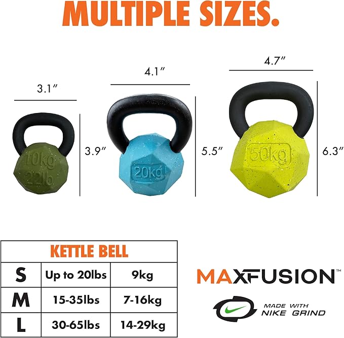 Max Fusion Made with Nike Grind, Arlee Kettlebell Treat Dispensing Dog Toy, Durable Blue Dog Treat Toy, Treat Dispenser Toys, Natural Rubber Chew Toy, Large, 1 Count