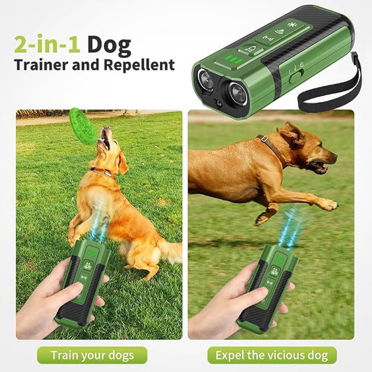 Coredy Dog Bark Deterrent Device, Anti Barking Device for Dogs, Long-Range Ultrasonic Stop Bad Behavior, Rechargeable and Portable Dog Barking Control Device, Safe for Dogs & Humans