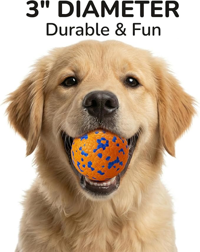 Dog Ball Toys Dog Tennis Ball for Aggressive Chewers Indestructible Bouncy Lightweight Water Toy Fetch Ball for Large Medium and Small Dog