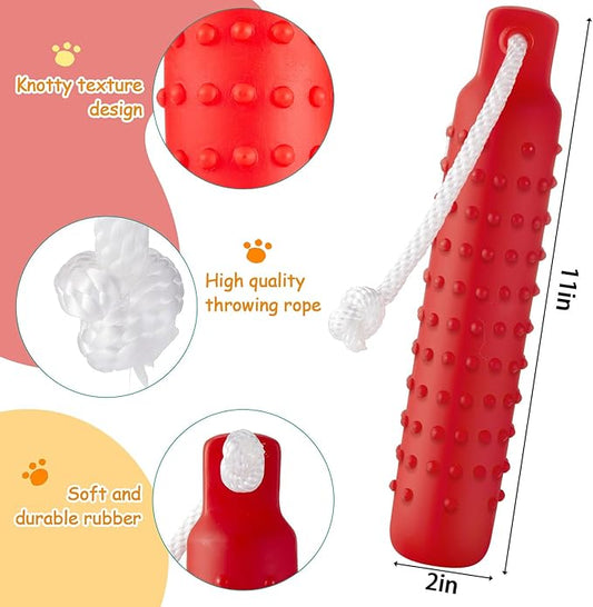 Blueweenly 6 Pcs Dog Bumper Toy for Water Retrieving Plastic Puppy Training Dummy Dog Float Toy Lightweight for Float on The Water Pool Outdoor Training Hunting Fetching (Red,Orange)