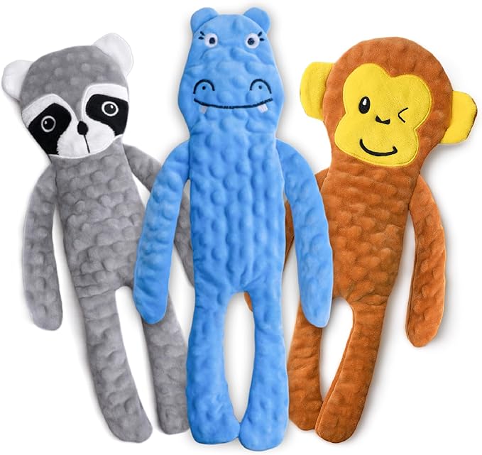 SHARLOVY No Stuffing Dog Toys 5 Pack, Crinkle Interactive Dogs Toy for Boredom, Puppy Toys for Teething to Keep Them Busy, Cute Squeaky Dogs Toy for Small, Medium, and Large Breed