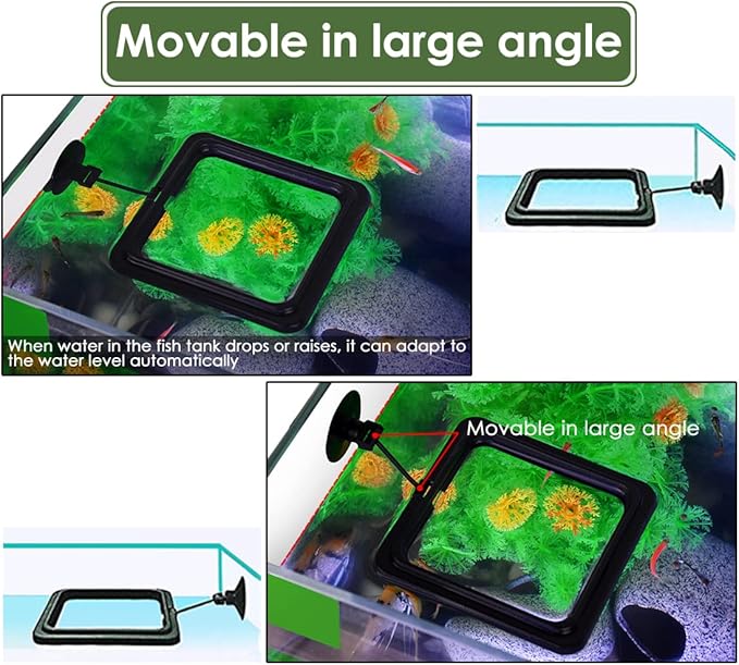 DS. DISTINCTIVE STYLE Fish Feeding Ring 2 Pieces Aquarium and Tank Floating Rings Food Feeders with Suction Cup(Black)