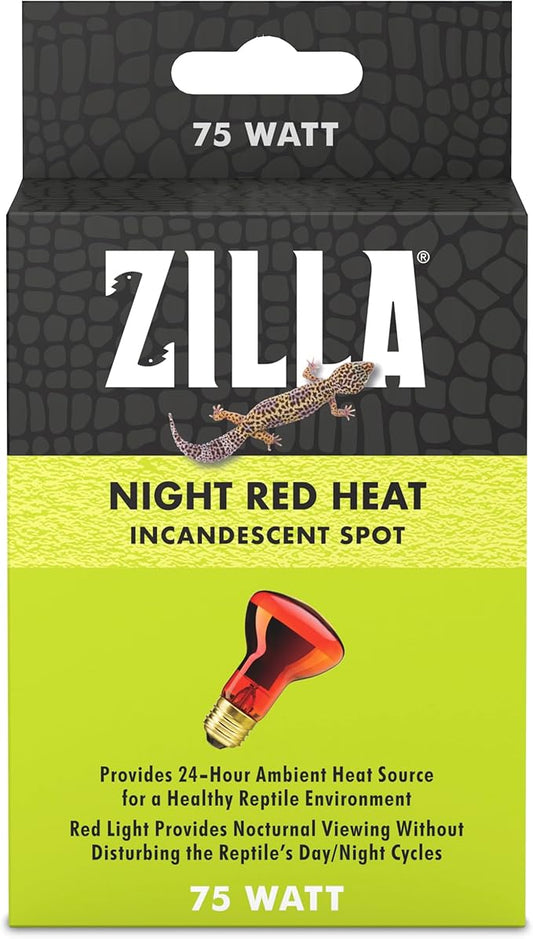 Zilla Incandescent Spot Bulb, for Nocturnal Reptile Species, Night Red