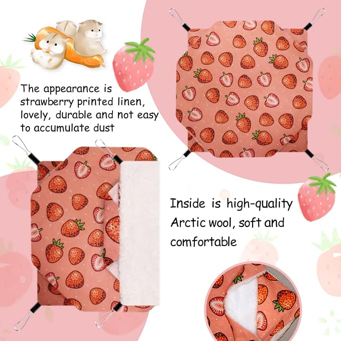 LYART Guinea Pig Rat Ferret Hammock and Warm Bed Small Pet Hideout Tunnel Cave Hanging Bunkbed Hammock Cage Toy for Hamster Sugar Glider Squirrel (3.Hammock & Tunnel)