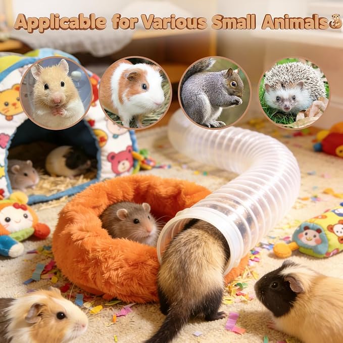 Mity rain 2PCS Ferret Toys with 6 Balls Inclueded | Collapsible Tunnel Tube Accessories for Ferrets, Guinea Pigs, Hamsters, Expandable Interactive Toys Supplies for Small Pets