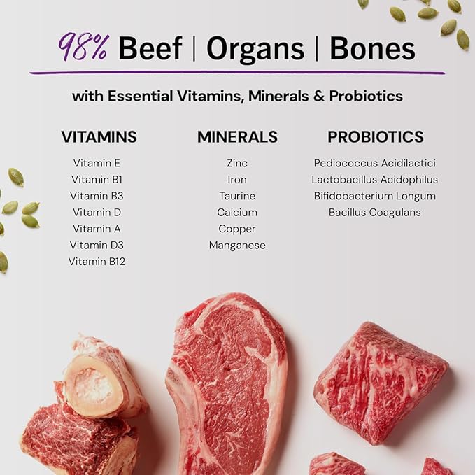 Stella & Chewy's Freeze-Dried Raw Cat Dinner Morsels - Premium Beef Recipe with 98% Grass-Fed Meat & Organs - Natural Grain-Free Cat & Kitten Food - Made in USA - 8 oz