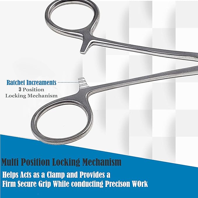 Dog Pet Ear/Nose Hair Puller Grooming Hemostat Locking Forceps Pliers, 5.5" (14cm), Straight