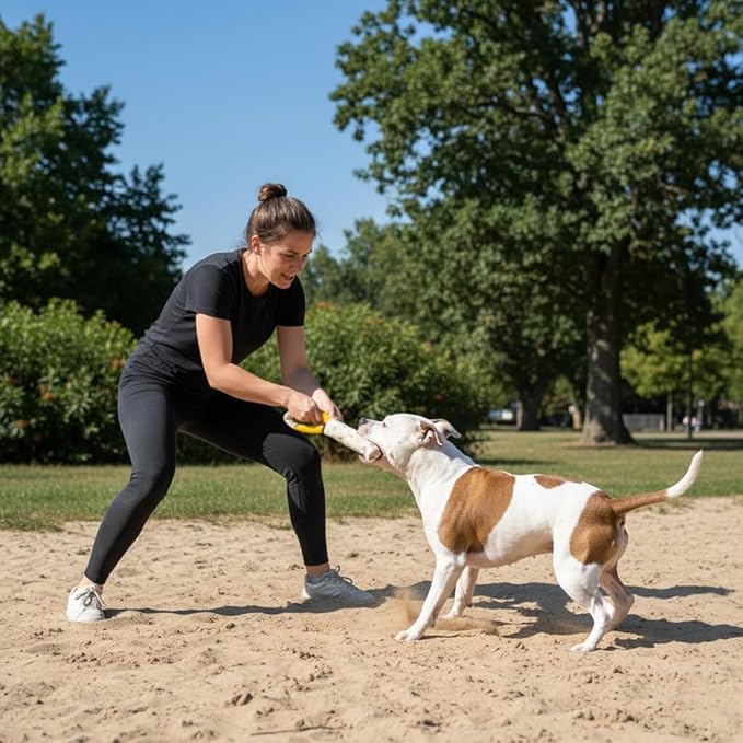 OllyDog Tugger | Durable Dog Tug Toy | Recycled | Tough Dog Bite Pillow | Handle | Interactive Pull Toy | Fetch & Training (Terrazzo)