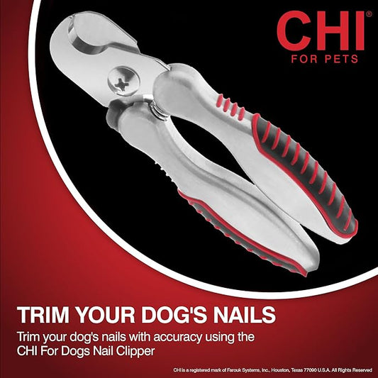 CHI for Dogs Nail Clipper for Large Breeds - Stainless Steel Dog Nail Trimmer with Safety Guard and Non-Slip Ergonomic Handle for Controlled Trimming of Thick Nails, Standard Nail Clipper, Large