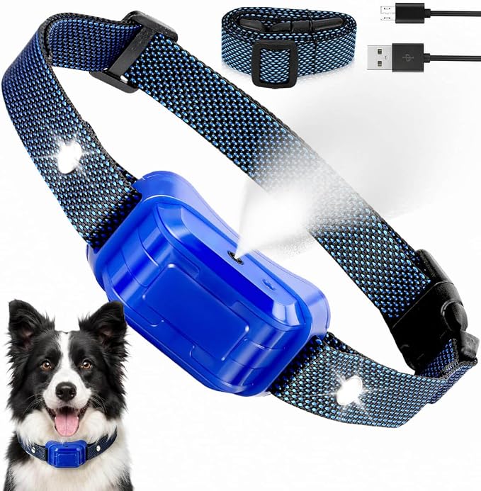 Citronella Bark Collar for Dogs, [No Spray Refill] Spray Dog Training Collar, Humane Citronella Dog Barking Collars, Safer Anti Barking Control Spray Collar for L/M/S Dogs Blue